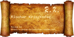 Rischar Krisztofer névjegykártya